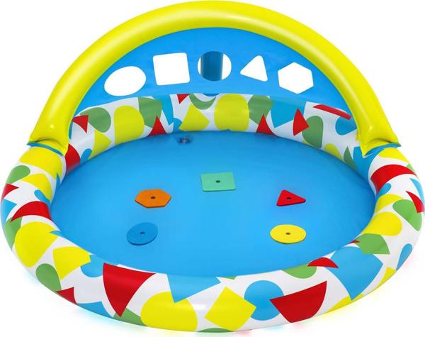 Bestway Φουσκωτή Πισίνα 120x117x46cm, Παιδική Πισίνα με Φούσκα Νερού από Ανθεκτικό PVC (52378)