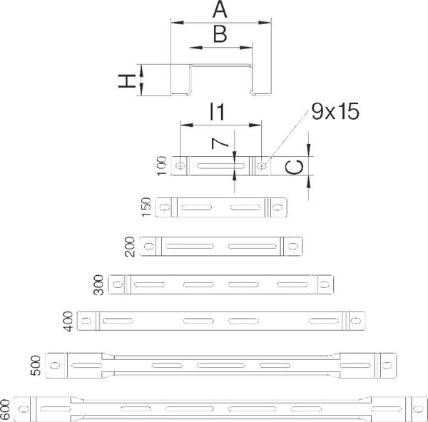 Bettermann Uchwyt dystansowy do koryt DBL 50 300 FS (6015530)