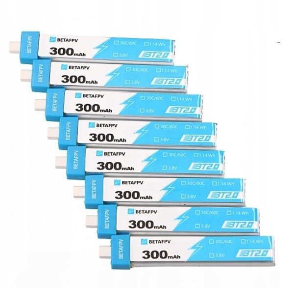 BetaFPV BT2.0 300mAh 8-pack | Σετ μπαταριών για drones 1S | 3.8V, 300mAh