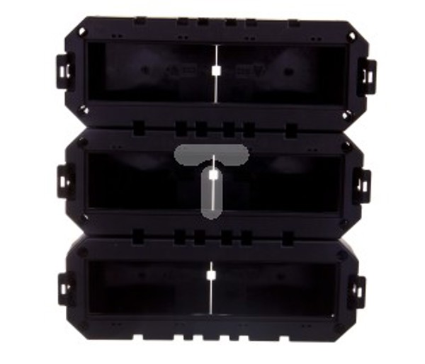 Bettermann Kompletna kaseta z puszkami 12xM45, PA stalowo-szary RAL 7011 UD GES9-2