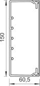 Bettermann Kanal instalacyjny bezhalogenowy bialy 150 x 60mm 2m