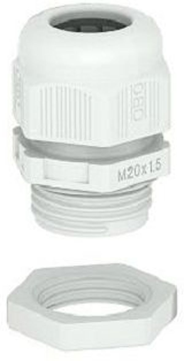 Bettermann Dlawik kablowy z przeciwnakretka PG11 PA jasnoszary RAL 7035 V-TEC PG11+ LGR
