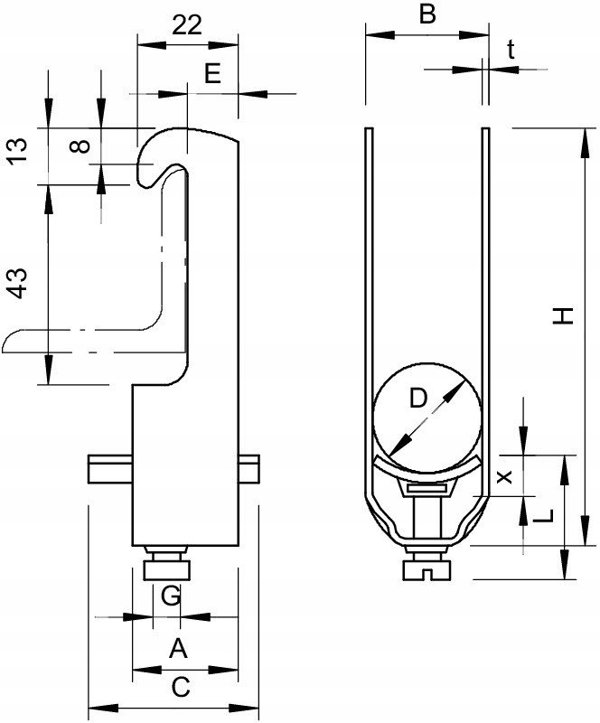Bettermann Obejma keblakowa 2056W 40 FT 1180401