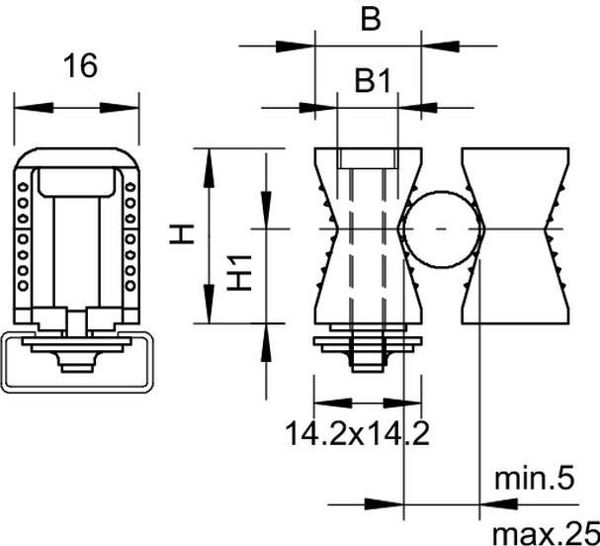 Bettermann Obejma szeregowa do szyn 5-25mm 2050 5-25 LGR (2254026)