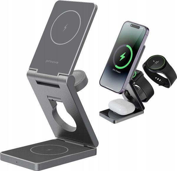 Vega Ασύρματος Φορτιστής 3 σε 1 Proove Titan Volt, MagSafe Qi για Smartphone, Smartwatch & Ακουστικά