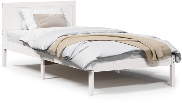 Bialy stelaz lozka z sosny Bialy Lite drewno sosnowe 90 x 190 cm