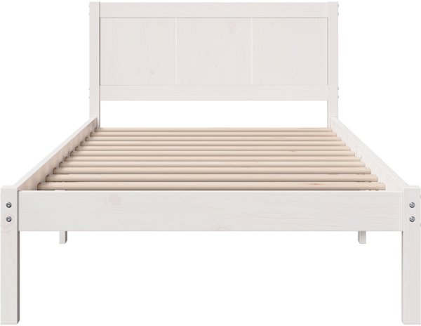 Bialy stelaz lozka z sosny Bialy Lite drewno sosnowe 90 x 190 cm
