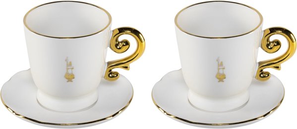 Bialetti Set 2 Cappuccino Cups incl. saucers Pure Gold