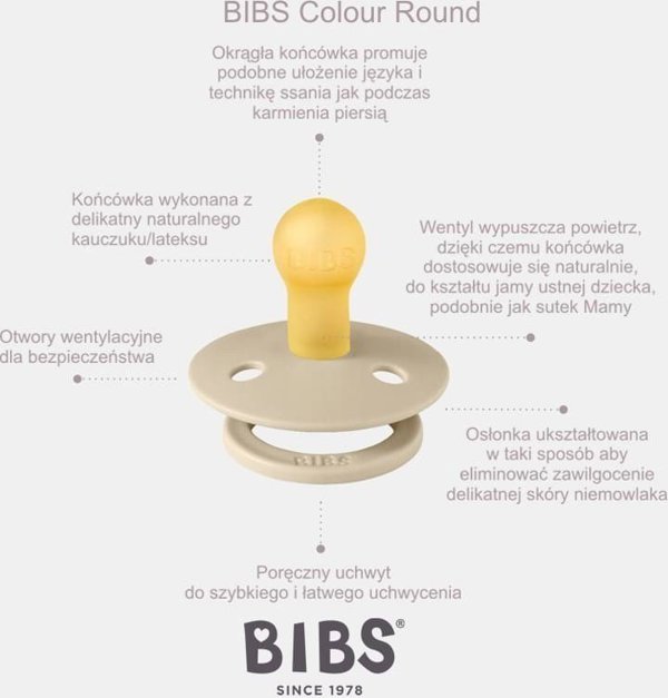 BIBS COLOUR 2-PACK IVORY & SAGE L Πιπίλα Καταπραϋντική από Καουτσούκ Hevea