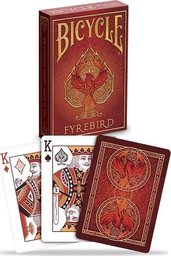 Bicycle Κάρτες Fyrebird - Τράπουλα Poker με Σχέδιο Φωτιάς και Χρυσές Λεπτομέρειες