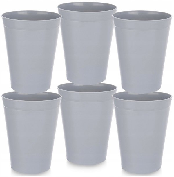 Bidasoa Σετ 6 Κούπες 300 ml Γκρι, Ανθεκτικές σε Θραύση για Πικνίκ Camping Sandy