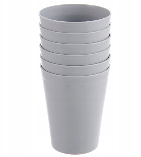 Bidasoa Σετ 6 Κούπες 300 ml Γκρι, Ανθεκτικές σε Θραύση για Πικνίκ Camping Sandy