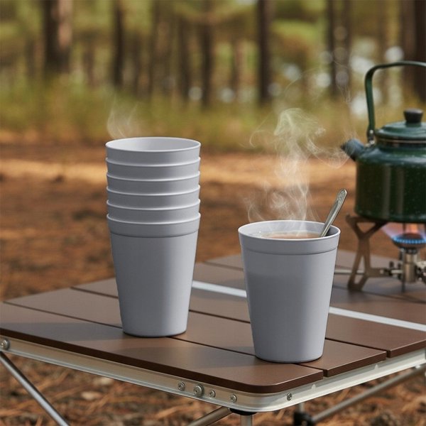 Bidasoa Σετ 6 Κούπες 300 ml Γκρι, Ανθεκτικές σε Θραύση για Πικνίκ Camping Sandy