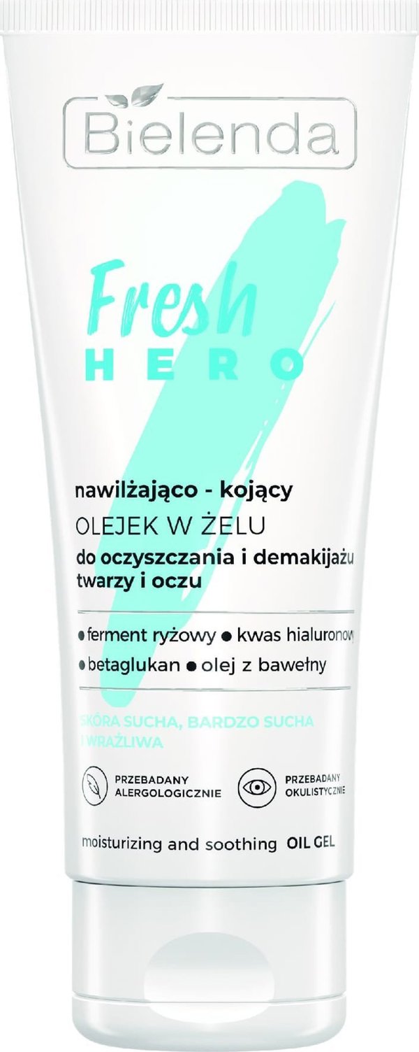 BIELENDA Fresh Hero Ενυδατικό και καταπραϋντικό λάδι σε μορφή τζελ για καθαρισμό και ντεμακιγιάζ προσώπου και ματιών 90g