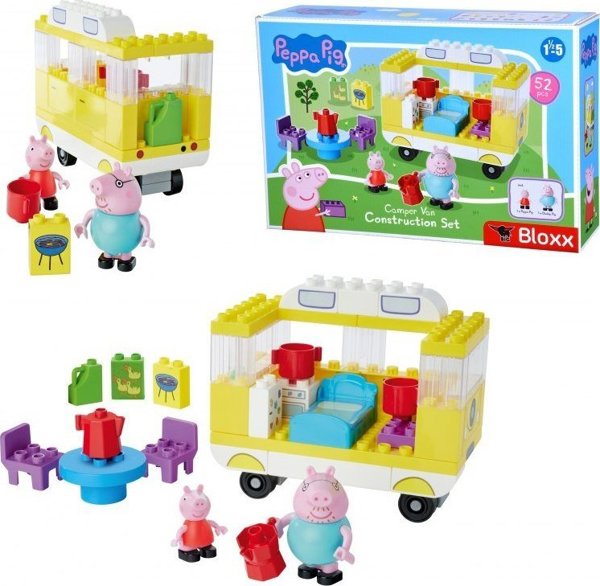 Big BIG Kamper Klocki Swinka Peppa Bloxx 54 el + 4 figurki