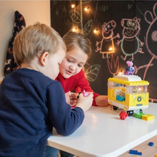 Big BIG Kamper Klocki Swinka Peppa Bloxx 54 el + 4 figurki