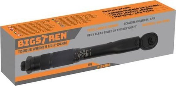 BIGSTREN Ροπόκλειδο 1/4" 2-24Nm, Επαγγελματικό Κλειδί Ροπής Ακριβείας 24591