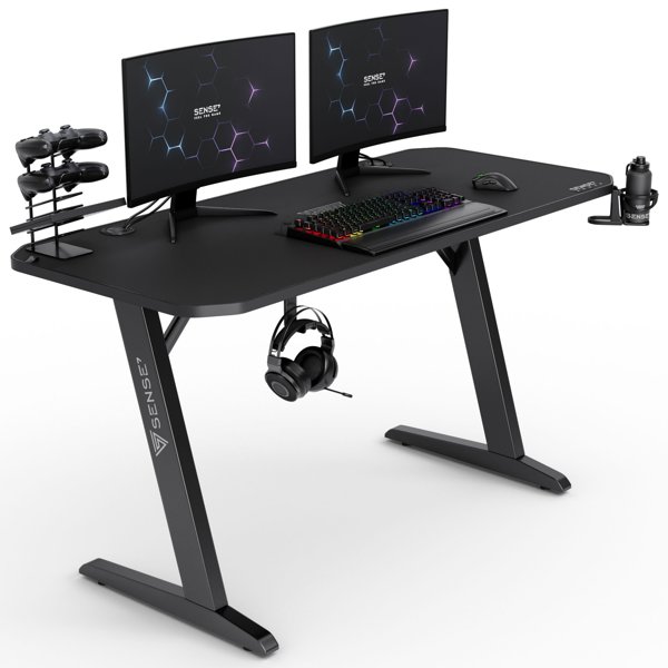 SENSE7 Nomad Classic Gaming Γραφείο, 140x60 cm, Μαύρο