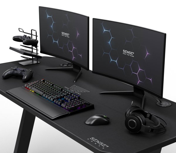 SENSE7 Nomad Classic Gaming Γραφείο, 140x60 cm, Μαύρο