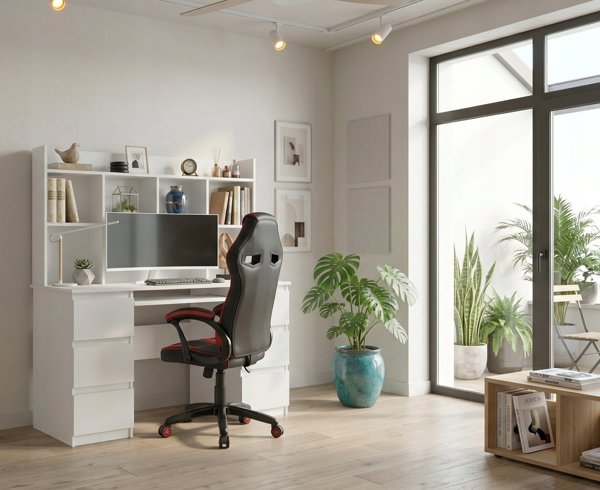 4HouseDesign Σετ Γραφείου KUBA & DRIFT, Λευκό Χρώμα