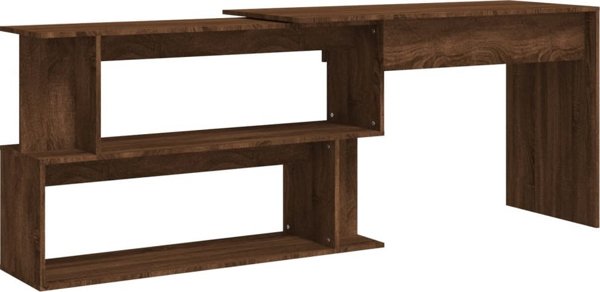 Γωνιακό γραφείο vidaXL, καφέ δρυς, 200x50x76 cm