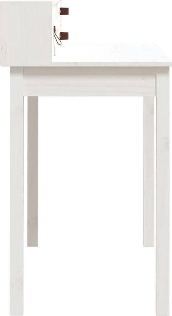 Biurko vidaXL biale, 110x50x93 cm, lite drewno sosnowe