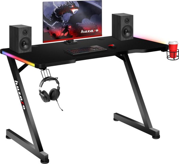 Γραφείο Huzaro Hero 2.5 RGB Μαύρο 120 cmx60 cm