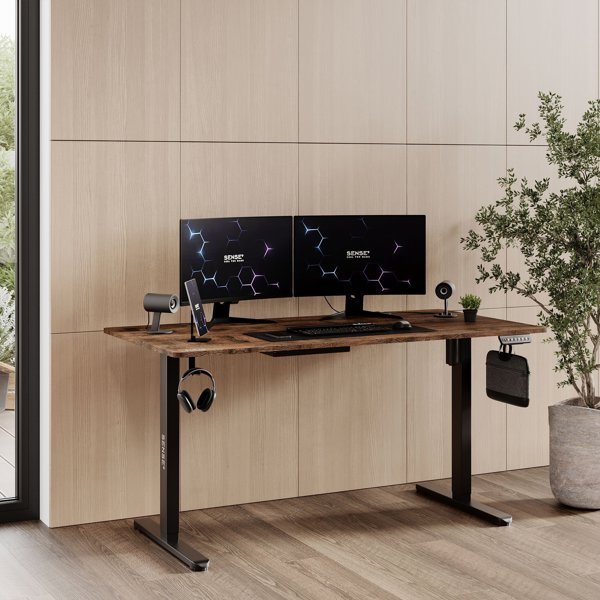 SENSE7 Nojo Γραφείο 140x70 cm, Χρώμα Wenge & Μαύρη Δρυς