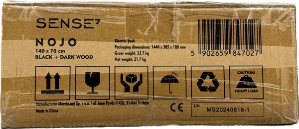SENSE7 Nojo Γραφείο 140x70 cm, Χρώμα Wenge & Μαύρη Δρυς