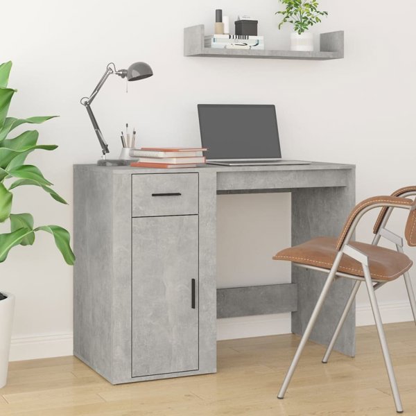 Biurko vidaXL biurko szarosc betonu 100x49x75 cm material drewnopochodny