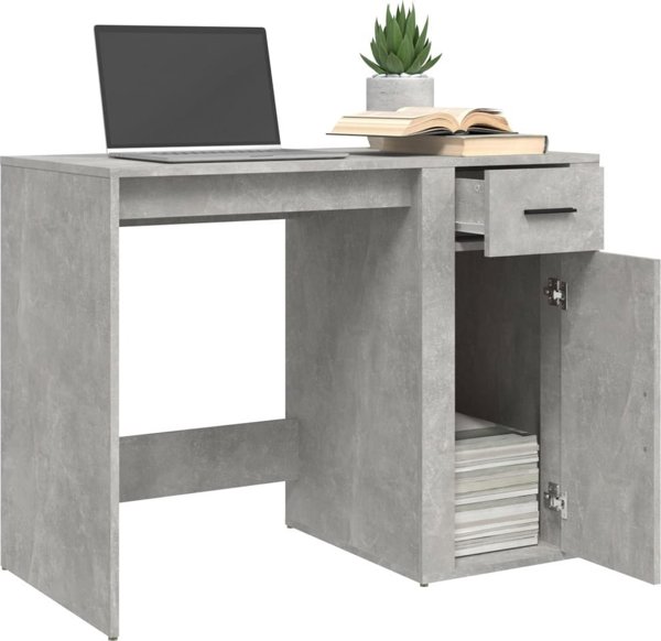Biurko vidaXL biurko szarosc betonu 100x49x75 cm material drewnopochodny