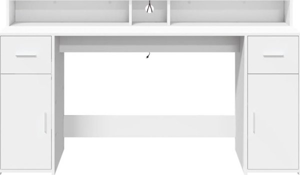 Γραφείο vidaXL με φωτισμό LED, λευκό, 160x55x91 εκ