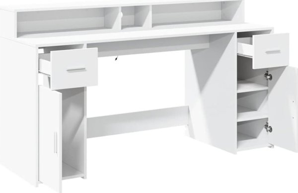 Γραφείο vidaXL με φωτισμό LED, λευκό, 160x55x91 εκ