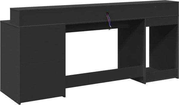 Γραφείο vidaXL με LED φωτισμό, μαύρο, 200x55x91 εκ.