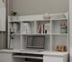 4HouseDesign Γραφειο KUBA με επιτοποθετηση Λευκο + Καρεκλα REMUS Μαυρο σετ 6 Συρταρια