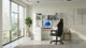 4HouseDesign Γραφειο KUBA με επιτοποθετηση Λευκο + Καρεκλα REMUS Μαυρο σετ 6 Συρταρια
