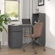 Biurko vidaXL vidaXL Biurko, szare, 110x53x117 cm, lite drewno sosnowe
