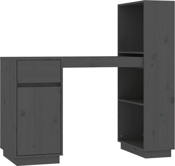 Biurko vidaXL vidaXL Biurko, szare, 110x53x117 cm, lite drewno sosnowe