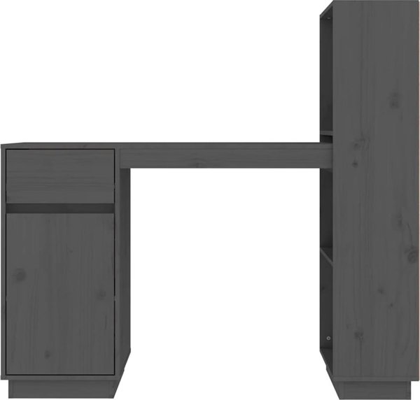 Biurko vidaXL vidaXL Biurko, szare, 110x53x117 cm, lite drewno sosnowe