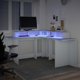 vidaXL Γραφείο με Φωτισμό LED, Λευκό, 152x152x91 cm