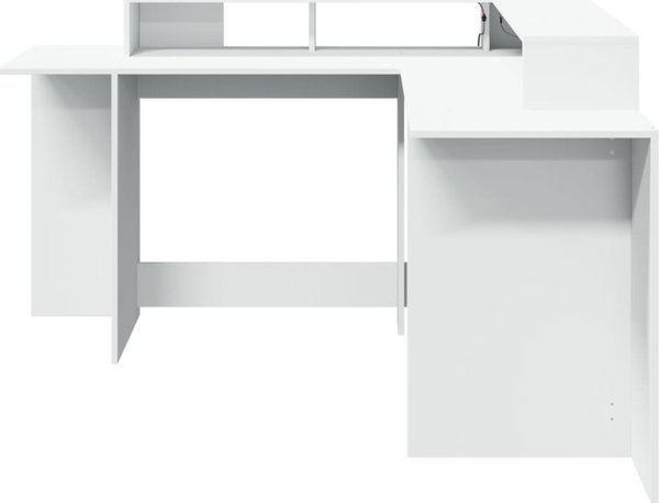 vidaXL Γραφείο με Φωτισμό LED, Λευκό, 152x152x91 cm