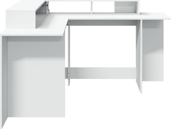 vidaXL Γραφείο με Φωτισμό LED, Λευκό, 152x152x91 cm