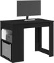 vidaXL Γραφείο με συρτάρι και ράφι, μαύρο, 102x62x77,5 εκ.