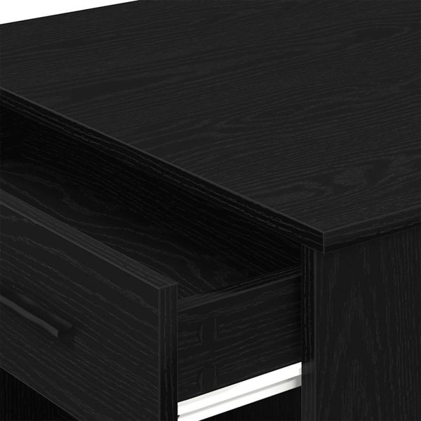 vidaXL Γραφείο με συρτάρι και ράφι, μαύρο, 102x62x77,5 εκ.