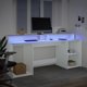 Γραφείο vidaXL με φωτισμό LED, λευκό, 200x55x91 cm