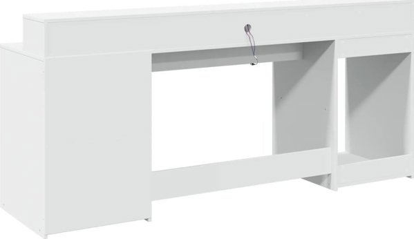 Γραφείο vidaXL με φωτισμό LED, λευκό, 200x55x91 cm