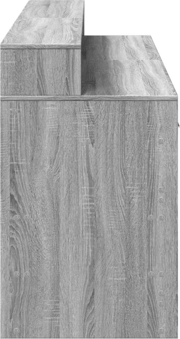 Biurko vidaXL Biurko z podswietleniem LED szary dab sonoma 160x55x91 cm
