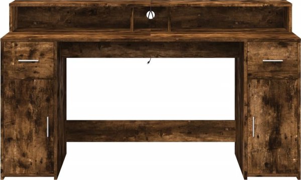 Γραφείο με φωτισμό LED σε απόχρωση przydymiony dab 160x55x91 cm