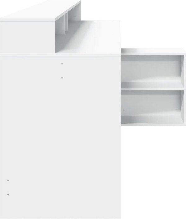 vidaXL Γραφείο με φωτισμό LED, λευκό, 200x104x91 εκ.