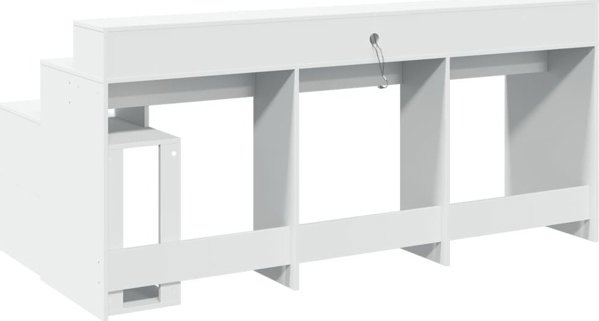 vidaXL Γραφείο με φωτισμό LED, λευκό, 200x104x91 εκ.